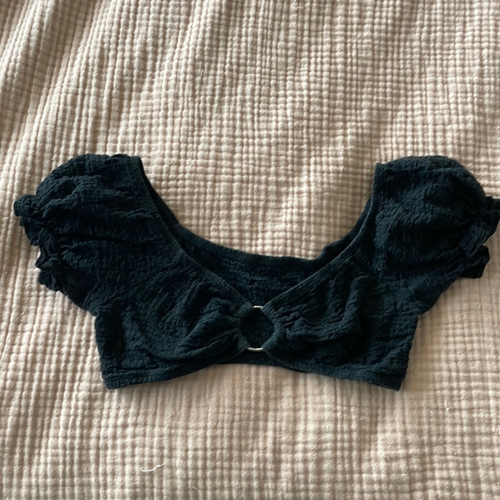 Shein black crepe boob and shoulder cover